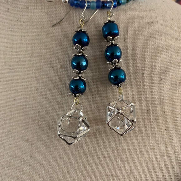 Boho beaded diffuser necklace blue - Picture 5 of 5